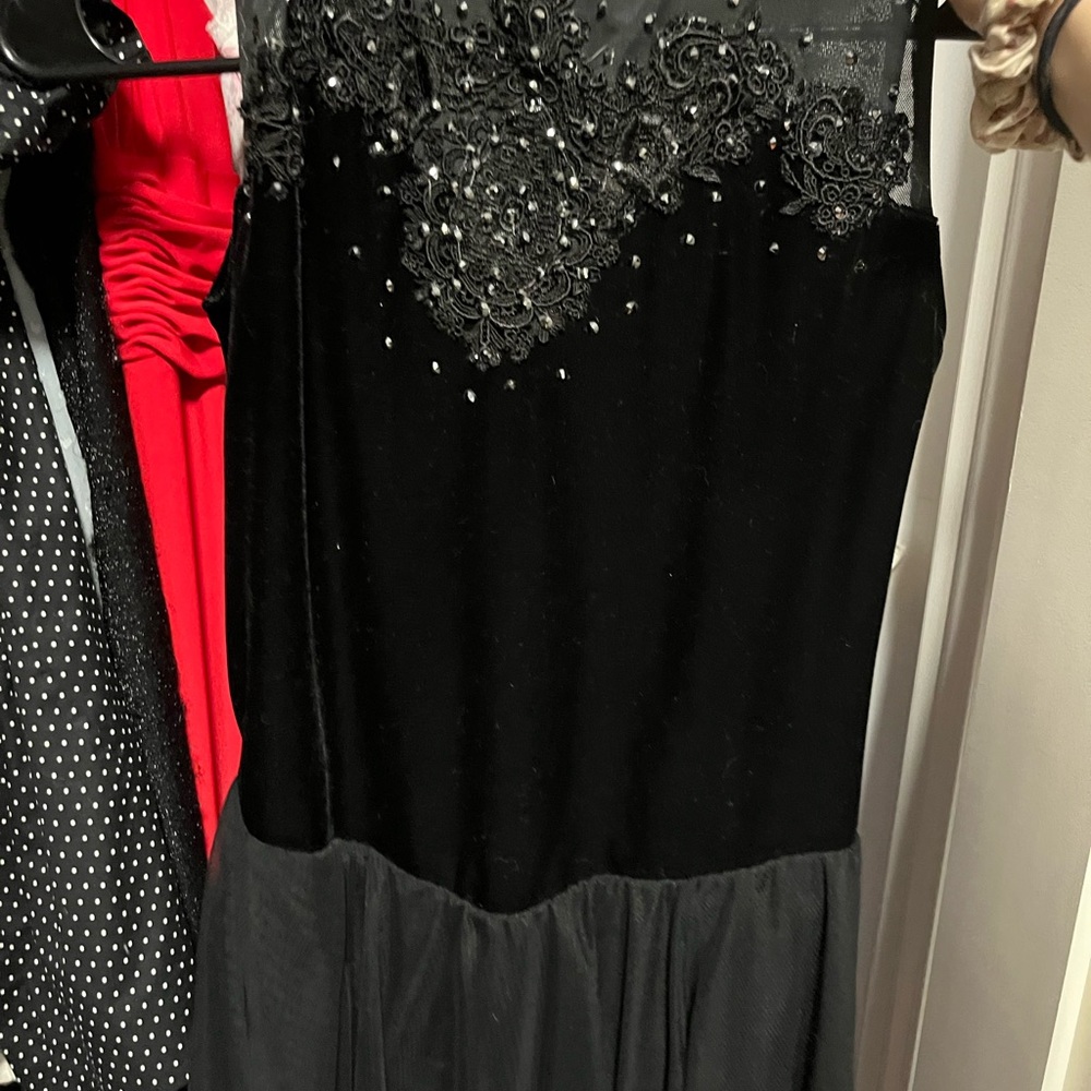 custom figure skating dress black eomens small/ child XL
